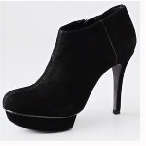 Tory Burch Cidnay Suede Stiletto Platform Black Booties Size 7